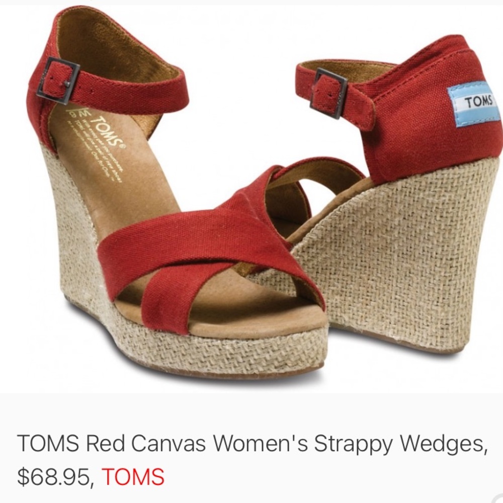 Red Tom’s canvas wedges